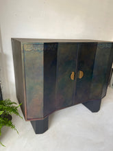 Load image into Gallery viewer, Art Deco cabinet, small sideboard hand painted bronze