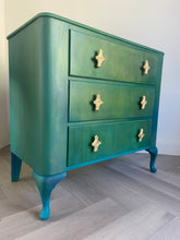Load image into Gallery viewer, Vintage Lebus chest of drawers, green and blue painted