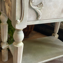 Load image into Gallery viewer, Vintage side table/nightstand. Hand painted romantic style