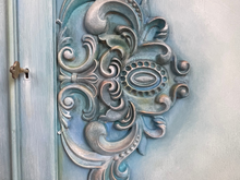 Load image into Gallery viewer, Hand Painted Solid Oak Cabinet | TV Unit, Drinks Cabinet or Storage Sideboard | Vintage Coastal Boho Furniture