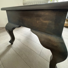 Load image into Gallery viewer, Vintage hand-painted side tables. Pair of french style bedside tables. Bronze