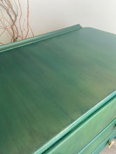 Load image into Gallery viewer, Vintage Lebus chest of drawers, green and blue painted