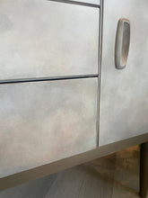 Load image into Gallery viewer, Mid Century Hand Painted Cabinet | Vintage Sideboard | Earthy Tones Bronze Finish | Retro Furniture