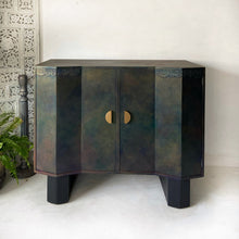 Load image into Gallery viewer, Art Deco cabinet, small sideboard hand painted bronze