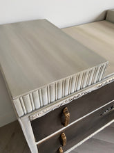 Load image into Gallery viewer, Mid century dressing table, low chest of drawers, bronze