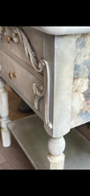 Load image into Gallery viewer, Vintage side table/nightstand. Hand painted romantic style