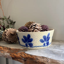 Load image into Gallery viewer, German Salt-Glazed Pottery Bowl – Blue Floral Decoration
