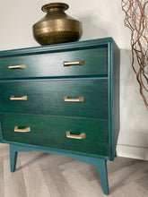 Load image into Gallery viewer, Mid Century G Plan Chest of Drawers, Hand Painted Teal