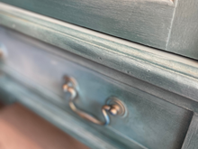 Load image into Gallery viewer, Hand Painted Solid Oak Cabinet | TV Unit, Drinks Cabinet or Storage Sideboard | Vintage Coastal Boho Furniture