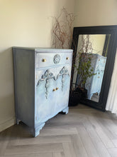 Load image into Gallery viewer, Vintage Tallboy Hand Painted Blue