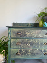 Load image into Gallery viewer, Hand Painted Edwardian Chest of Drawers | Green Botanical Vintage Drawers | Rustic Painted Bedroom Storage | One of a Kind Furniture