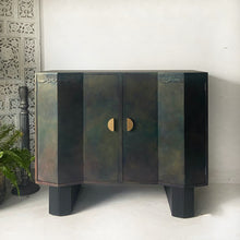 Load image into Gallery viewer, Art Deco cabinet, small sideboard hand painted bronze