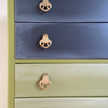 Load image into Gallery viewer, Lebus vintage chest of drawers, green and black