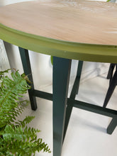 Load image into Gallery viewer, Mid-century side table, green and white with fauna design