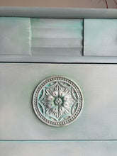Load image into Gallery viewer, Vintage Stag Chest Of Drawers, Hand Painted Mint Green Blends
