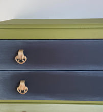 Load image into Gallery viewer, Lebus vintage chest of drawers, green and black