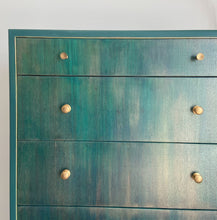 Load image into Gallery viewer, Mid-century tall chest of drawers green