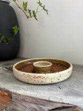 Load image into Gallery viewer, Vintage John Kershaw Windermere Studio Pottery Chip Dip Bowl / Candle Ring Dish Signed