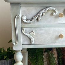 Load image into Gallery viewer, Vintage side table/nightstand. Hand painted romantic style
