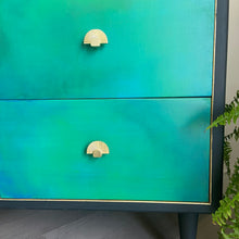 Load image into Gallery viewer, Mid-century low chest of drawers, dresser, green
