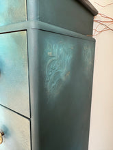 Load image into Gallery viewer, Vintage Stag chest of drawers, hand painted teal