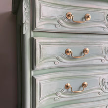 Load image into Gallery viewer, French Style Chest of Drawers- Hand Painted Mint Green