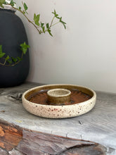 Load image into Gallery viewer, Vintage John Kershaw Windermere Studio Pottery Chip Dip Bowl / Candle Ring Dish Signed