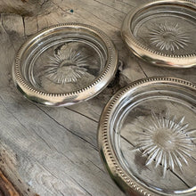 Load image into Gallery viewer, Vintage Italian Silver-Plated & Glass Coasters, Retro, Set of 4