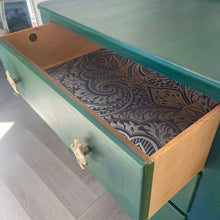 Load image into Gallery viewer, Vintage Lebus chest of drawers, green and blue painted