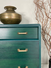 Load image into Gallery viewer, Mid Century G Plan Chest of Drawers, Hand Painted Teal