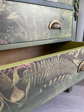 Load image into Gallery viewer, Hand Painted Edwardian Chest of Drawers | Green Botanical Vintage Drawers | Rustic Painted Bedroom Storage | One of a Kind Furniture