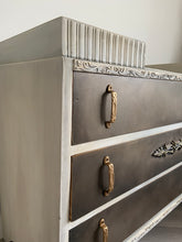 Load image into Gallery viewer, Mid century dressing table, low chest of drawers, bronze
