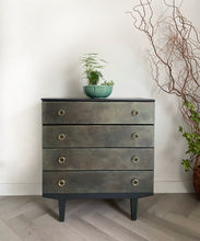 Load image into Gallery viewer, Mid century chest of drawers, bronze, dark green