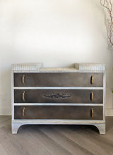 Load image into Gallery viewer, Mid century dressing table, low chest of drawers, bronze