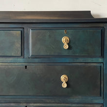 Load image into Gallery viewer, Vintage chest of drawers, blue green blends, walnut