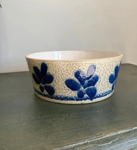 Load image into Gallery viewer, German Salt-Glazed Pottery Bowl – Blue Floral Decoration