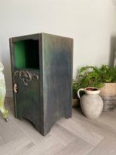Load image into Gallery viewer, Mid century bedside cabinet, bronze green