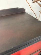 Load image into Gallery viewer, Art Deco Style Cabinet | Hand Painted Red, Orange & Bronze Storage Cupboard