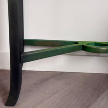 Load image into Gallery viewer, Hand Painted Vintage Console Table – Deep Green & Gold
