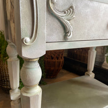 Load image into Gallery viewer, Vintage side table/nightstand. Hand painted romantic style