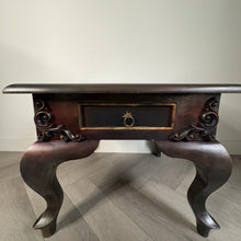 Load image into Gallery viewer, Vintage hand-painted side tables. Pair of french style bedside tables. Bronze