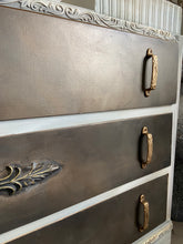 Load image into Gallery viewer, Mid century dressing table, low chest of drawers, bronze