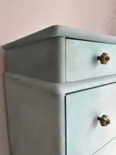 Load image into Gallery viewer, Vintage Stag Chest Of Drawers, Hand Painted Mint Green Blends