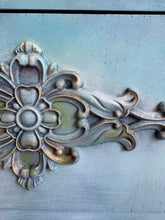 Load image into Gallery viewer, Hand Painted Vintage Chest of Drawers Blue Ombre | Upcycled Oak Dresser | Boho Storage Furniture