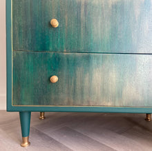 Load image into Gallery viewer, Mid-century tall chest of drawers green