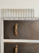 Load image into Gallery viewer, Mid century dressing table, low chest of drawers, bronze
