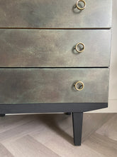 Load image into Gallery viewer, Mid century chest of drawers, bronze, dark green