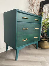 Load image into Gallery viewer, Mid Century G Plan Chest of Drawers, Hand Painted Teal