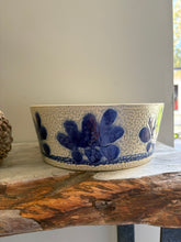 Load image into Gallery viewer, German Salt-Glazed Pottery Bowl – Blue Floral Decoration