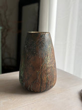 Load image into Gallery viewer, Rustic hand painted vase, textured surface. Earthy tones and rust like finish